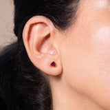 Irene studs - Rhodolite Garnet